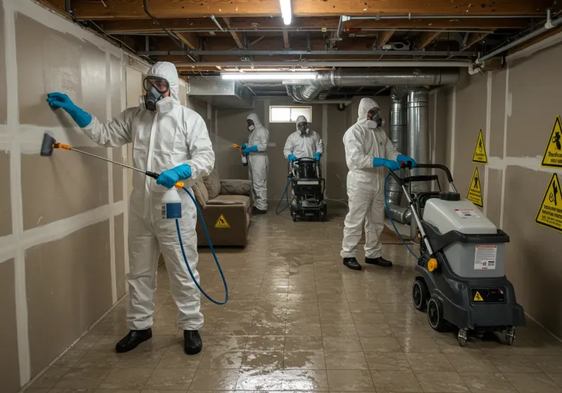 Basement Moisture Removal and Structural Drying process in Lincoln County, OK